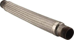 Made in USA - 30" OAL, 2-1/2" ID, Flexible Metal Hose Assembly - 2-1/2" Fitting, Carbon Steel Fitting, Stainless Steel Hose - Eagle Tool & Supply