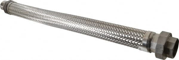 Made in USA - 30" OAL, 1-1/2" ID, 410 Max psi, Flexible Metal Hose Assembly - Eagle Tool & Supply