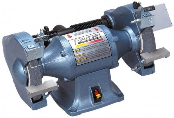 Palmgren - 10" Wheel Diam, 1 hp Grinder - 1" Arbor Hole Diam, 3 Phase, 1,725 Max RPM, 220/440 Volts - Eagle Tool & Supply