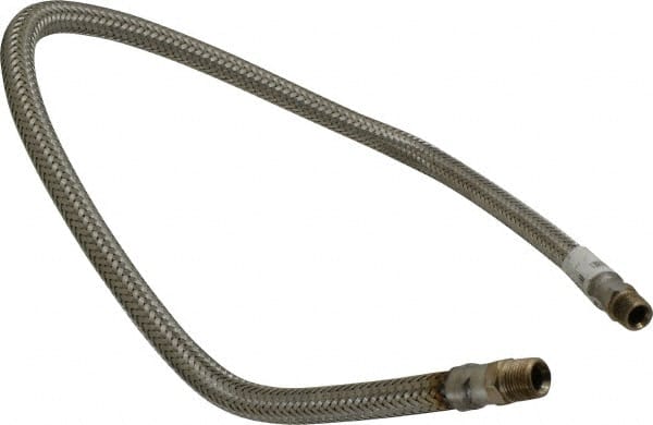 Made in USA - 36" OAL, 3/8" ID, 1,450 Max psi, Flexible Metal Hose Assembly - Eagle Tool & Supply