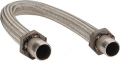 Made in USA - 36" OAL, 1-1/4" ID, 450 Max psi, Flexible Metal Hose Assembly - Eagle Tool & Supply