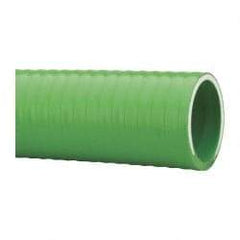 Made in USA - 1-1/2" Inside x 1-13/16" Outside Diam, PVC Liquid Suction & Discharge Hose - Green, 100' Long, 28 Vacuum Rating, 85 psi Working Pressure - Eagle Tool & Supply