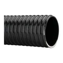 Made in USA - 4" ID, 28 Hg Vac Rating, 40 psi, PVC Vacuum & Duct Hose - 100' Long, Black, 10" Bend Radius, -10°F Min - Eagle Tool & Supply