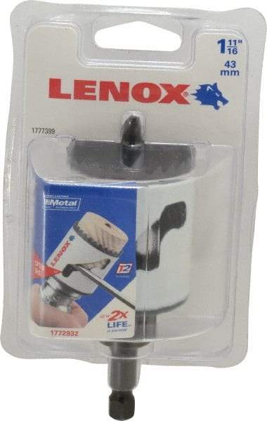 Lenox - 1-11/16" Diam, 1-1/2" Cutting Depth, Hole Saw - Bi-Metal Saw, Toothed Edge - Eagle Tool & Supply