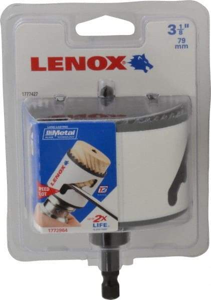 Lenox - 3-1/8" Diam, 1-1/2" Cutting Depth, Hole Saw - Bi-Metal Saw, Toothed Edge - Eagle Tool & Supply