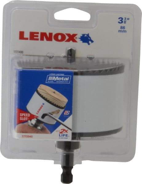 Lenox - 3-3/8" Diam, 1-1/2" Cutting Depth, Hole Saw - Bi-Metal Saw, Toothed Edge - Eagle Tool & Supply