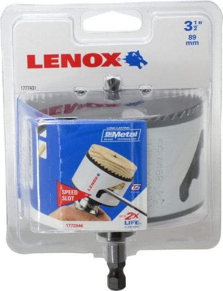 Lenox - 3-1/2" Diam, 1-1/2" Cutting Depth, Hole Saw - Bi-Metal Saw, Toothed Edge - Eagle Tool & Supply