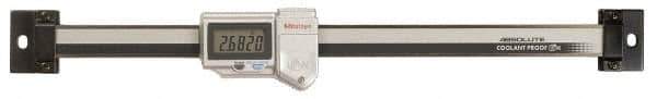 Mitutoyo - 0 to 100mm, 0.01mm Resolution Horizontal Electronic Linear Scale - 0.001 Inch Accuracy, Data Output, SR44 Battery - Eagle Tool & Supply