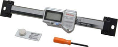 Mitutoyo - 0 to 4 Inch, 0.01mm Resolution Horizontal Electronic Linear Scale - 0.001 Inch Accuracy, Data Output, SR44 Battery - Eagle Tool & Supply