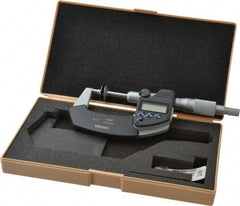 Mitutoyo - 0 to 1 Inch, Ratchet Stop Thimble, IP54 Water Resistance, Electronic Disc Micrometer - 0.0002 Inch Accuracy, 20mm Disc, 0.00005 Inch Resolution - Eagle Tool & Supply