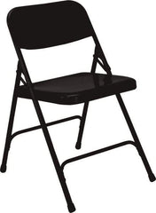 NPS - 18-1/4" Wide x 20-1/4" Deep x 29-1/2" High, Steel Standard Folding Chair - Black - Eagle Tool & Supply