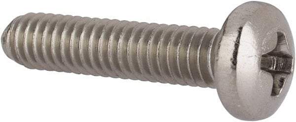 Value Collection - #8-32 UNC, 3/4" Length Under Head Phillips Drive Machine Screw - Pan Head, Grade 316 Stainless Steel, Uncoated, Without Washer - Eagle Tool & Supply