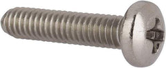 Value Collection - #8-32 UNC, 3/4" Length Under Head Phillips Drive Machine Screw - Pan Head, Grade 316 Stainless Steel, Uncoated, Without Washer - Eagle Tool & Supply
