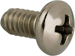 Value Collection - #10-24 UNC, 3/8" Length Under Head Phillips Drive Machine Screw - Pan Head, Grade 316 Stainless Steel, Uncoated, Without Washer - Eagle Tool & Supply