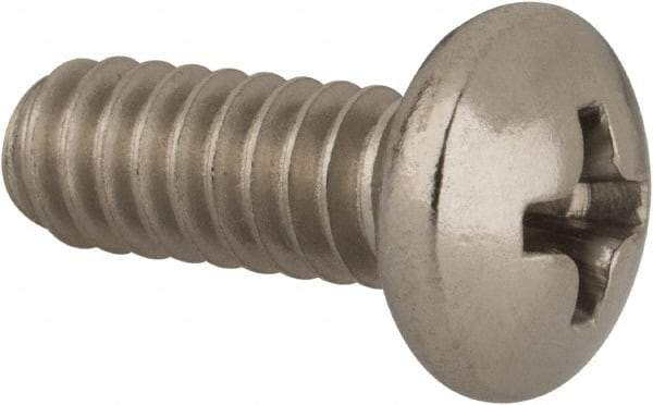 Value Collection - #10-24 UNC, 1/2" Length Under Head Phillips Drive Machine Screw - Pan Head, Grade 316 Stainless Steel, Uncoated, Without Washer - Eagle Tool & Supply