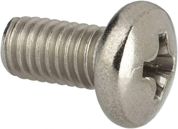 Value Collection - #10-32 UNF, 3/8" Length Under Head Phillips Drive Machine Screw - Pan Head, Grade 316 Stainless Steel, Uncoated, Without Washer - Eagle Tool & Supply