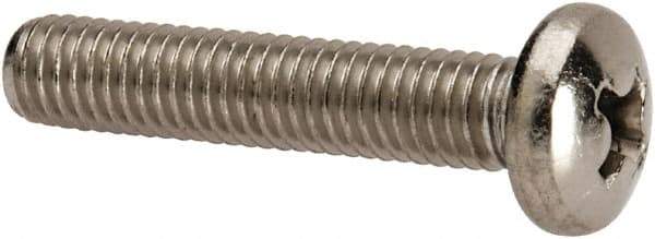 Value Collection - #10-32 UNF, 1" Length Under Head Phillips Drive Machine Screw - Pan Head, Grade 316 Stainless Steel, Uncoated, Without Washer - Eagle Tool & Supply