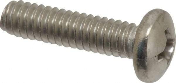 Value Collection - 1/4-20 UNC, 1" Length Under Head Phillips Drive Machine Screw - Pan Head, Grade 316 Stainless Steel, Uncoated, Without Washer - Eagle Tool & Supply