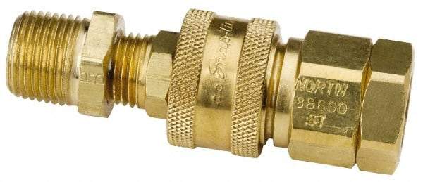 North - 2" Long, 1/2" Internal Diam, Coupler for SAR Systems - Gold, Compatible with CF2000 Series - Eagle Tool & Supply