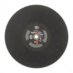 Norton - 20" Aluminum Oxide Cutoff Wheel - 5/32" Thick, 1" Arbor, 2,710 Max RPM, Use with Stationary Tools - Eagle Tool & Supply