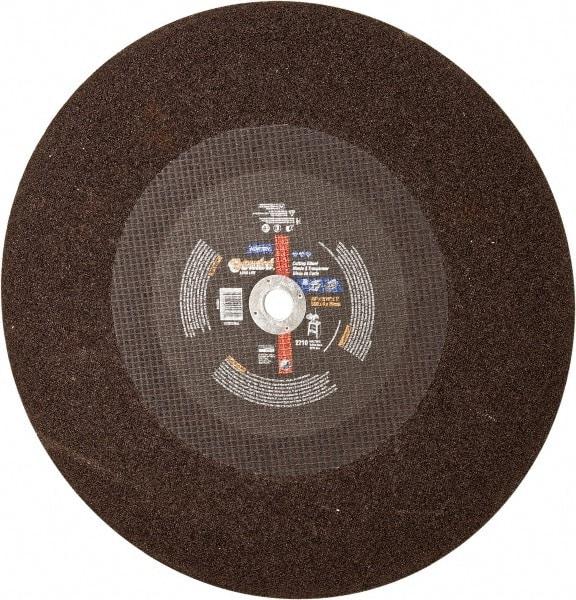 Norton - 20" Aluminum Oxide Cutoff Wheel - 3/16" Thick, 1" Arbor, 2,710 Max RPM, Use with Stationary Tools - Eagle Tool & Supply