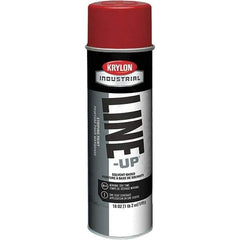 Krylon - 18 fl oz Red Striping Paint - 234 to 332 Sq Ft/Gal Coverage, Solvent-Based Formula - Eagle Tool & Supply