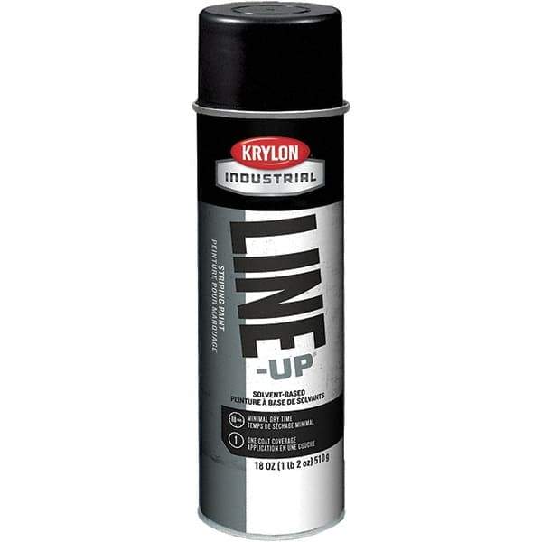 Krylon - 18 fl oz Black Striping Paint - 234 to 332 Sq Ft/Gal Coverage, Solvent-Based Formula - Eagle Tool & Supply