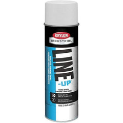 Krylon - 18 fl oz White Striping Paint - 234 to 332 Sq Ft/Gal Coverage, Water-Based Formula - Eagle Tool & Supply