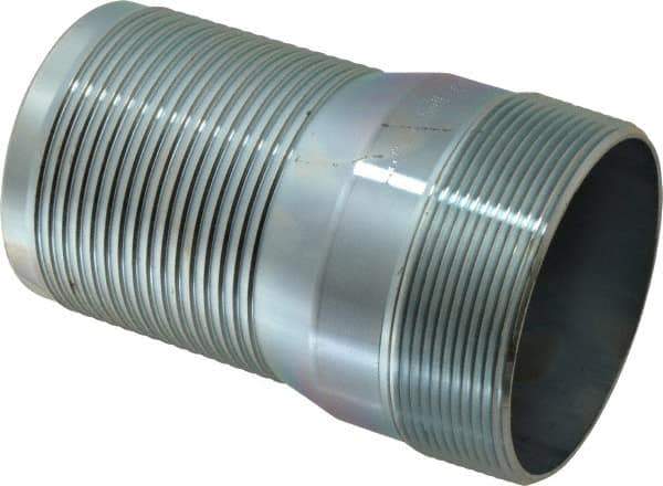 Campbell Fittings - 4" Pipe ID, Threaded Combination Nipple for Hoses - Plated Steel - Eagle Tool & Supply