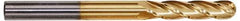 Hertel - 3/4" Diam, 2-1/4" LOC, 4 Flute Solid Carbide Ball End Mill - TiN Finish, Single End, 5" OAL, 3/4" Shank Diam - Eagle Tool & Supply
