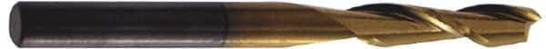 Hertel - 1", 3" LOC, 1" Shank Diam, 6" OAL, 2 Flute, Solid Carbide Square End Mill - Single End, TiN Finish, Spiral Flute, 30° Helix, Centercutting, Right Hand Cut - Eagle Tool & Supply