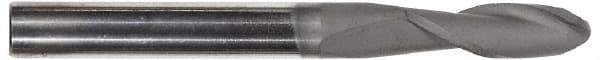 Hertel - 3/4" Diam, 1" LOC, 4 Flute Solid Carbide Ball End Mill - TiCN Finish, Single End, 3" OAL, 3/4" Shank Diam - Eagle Tool & Supply