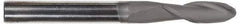 Hertel - 3/4" Diam, 1" LOC, 4 Flute Solid Carbide Ball End Mill - TiCN Finish, Single End, 3" OAL, 3/4" Shank Diam - Eagle Tool & Supply