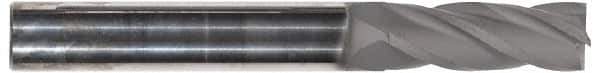 Hertel - 5/8", 3" LOC, 5/8" Shank Diam, 6" OAL, 4 Flute, Solid Carbide Square End Mill - Single End, TiCN Finish, Spiral Flute, 30° Helix, Centercutting, Right Hand Cut, Right Hand Flute - Eagle Tool & Supply
