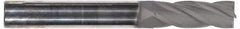 Hertel - 7/16", 2" LOC, 7/16" Shank Diam, 4" OAL, 4 Flute, Solid Carbide Square End Mill - Single End, TiCN Finish, Spiral Flute, 30° Helix, Centercutting, Right Hand Cut, Right Hand Flute - Eagle Tool & Supply