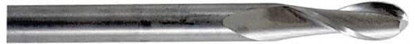 Hertel - 3/4" Diam, 1-1/2" LOC, 2 Flute Solid Carbide Ball End Mill - Uncoated, Single End, 4" OAL, 3/4" Shank Diam - Eagle Tool & Supply