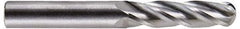 Hertel - 3/4" Diam, 1-1/2" LOC, 4 Flute Solid Carbide Ball End Mill - Uncoated, Single End, 4" OAL, 3/4" Shank Diam - Eagle Tool & Supply