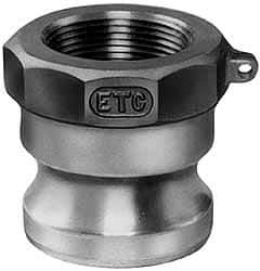 EVER-TITE Coupling Products - 5" Stainless Steel Cam & Groove Suction & Discharge Hose Male Adapter Female NPT Thread - Part A, 5" Thread, 75 Max psi - Eagle Tool & Supply