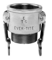 EVER-TITE Coupling Products - 5" Aluminum Cam & Groove Suction & Discharge Hose Female Coupler Male NPT Thread - Part B, 5" Thread, 75 Max psi - Eagle Tool & Supply