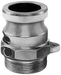 EVER-TITE Coupling Products - 5" Aluminum Cam & Groove Suction & Discharge Hose Male Adapter Male NPT Thread - Part F, 5" Thread, 75 Max psi - Eagle Tool & Supply