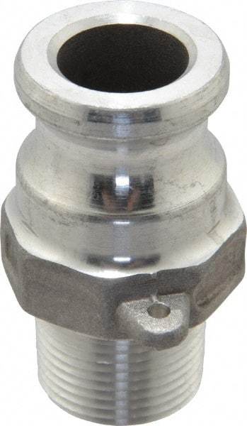 EVER-TITE Coupling Products - 3/4" Aluminum Cam & Groove Suction & Discharge Hose Male Adapter Male NPT Thread - Part F, 3/4" Thread, 250 Max psi - Eagle Tool & Supply
