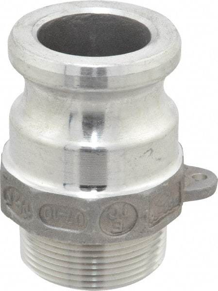 EVER-TITE Coupling Products - 1-1/2" Aluminum Cam & Groove Suction & Discharge Hose Male Adapter Male NPT Thread - Part F, 1-1/2" Thread, 250 Max psi - Eagle Tool & Supply