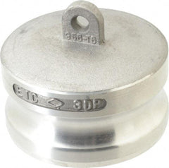 EVER-TITE Coupling Products - 3" Aluminum Cam & Groove Suction & Discharge Hose Dust Plug For Use with Couplers - Part DP, 125 Max psi - Eagle Tool & Supply