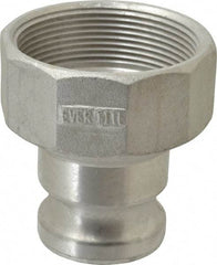 EVER-TITE Coupling Products - 2" Aluminum Cam & Groove Suction & Discharge Hose Male Adapter Female NPT Thread - Part A, 3" Thread, 250 Max psi - Eagle Tool & Supply
