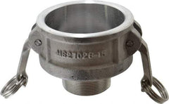 EVER-TITE Coupling Products - 3" Aluminum Cam & Groove Suction & Discharge Hose Female Coupler Male NPT Thread - Part B, 2" Thread, 125 Max psi - Eagle Tool & Supply