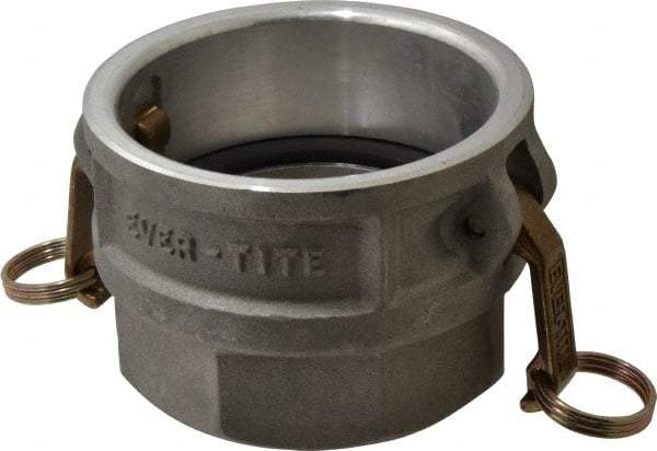 EVER-TITE Coupling Products - 4" Aluminum Cam & Groove Suction & Discharge Hose Female Coupler Female NPT Thread - Part D, 3" Thread, 100 Max psi - Eagle Tool & Supply
