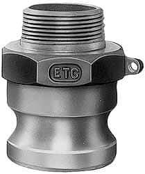 EVER-TITE Coupling Products - 3" Aluminum Cam & Groove Suction & Discharge Hose Male Adapter Male NPT Thread - Part F, 4" Thread, 125 Max psi - Eagle Tool & Supply