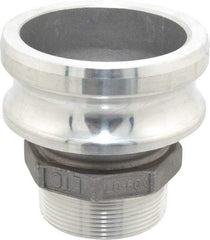 EVER-TITE Coupling Products - 3" Aluminum Cam & Groove Suction & Discharge Hose Male Adapter Male NPT Thread - Part F, 2" Thread, 125 Max psi - Eagle Tool & Supply