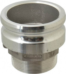 EVER-TITE Coupling Products - 4" Aluminum Cam & Groove Suction & Discharge Hose Male Adapter Male NPT Thread - Part F, 3" Thread, 100 Max psi - Eagle Tool & Supply
