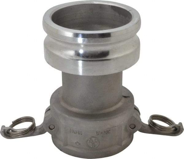 EVER-TITE Coupling Products - 3" Aluminum Cam & Groove Suction & Discharge Hose Female Coupler Male Adapter - 4" Thread, 125 Max psi - Eagle Tool & Supply